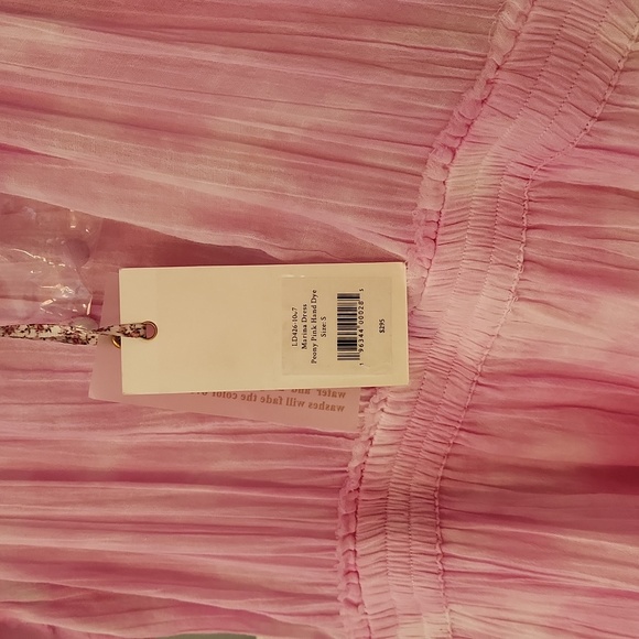 LoveShackFancy 'Marina' Tie-Dye Ruffle-Trim Mini-Dress, Peony Pink - Picture 7 of 9